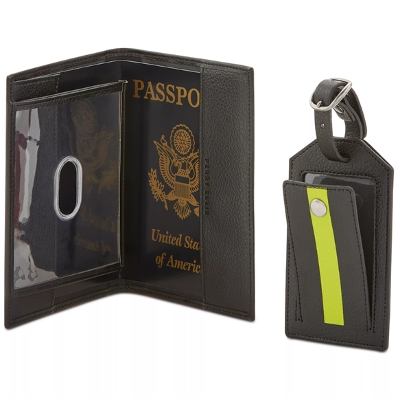 Perry Ellis Portfolio Passport Holder and Striped Luggage Tag Gift Set - Picture 3 of 6